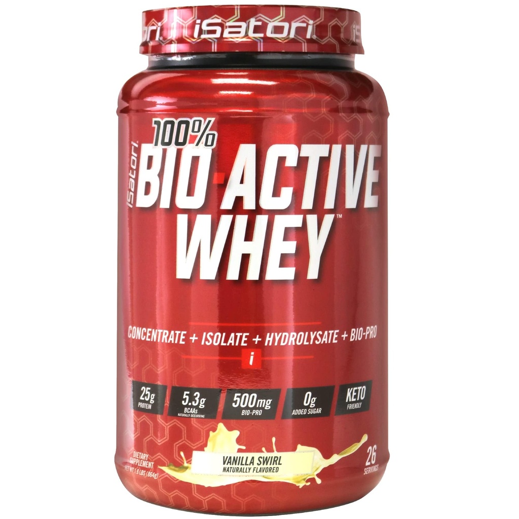 iSatori 100% bio- aktivní syrovátkový prášek, růst svalů a regenerace s syrovátkovým izolátem, hydrolyzát, koncentrát, BCAA & Colostrum Peptides, 25g protein per Serving - Vanilla Swirl (26 Služeb)