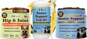 Natural Dog Company Senior Dog Bundle - Omega 3 Fish Oil 16oz + Senior Wellness Chews 90ct + Hip & Joint Chews 90ct - Support Joints, Brain, Heart, Eyes, Skin & Mobility with Omega-3s, Lion 's Mane & G