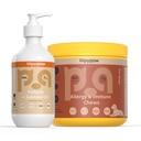 Psí kůže a alergie Support Bundle: Fish Oil Omega 3 + Alergie Relief Chews for Itchy Skin, Imunite & Digestive Health
