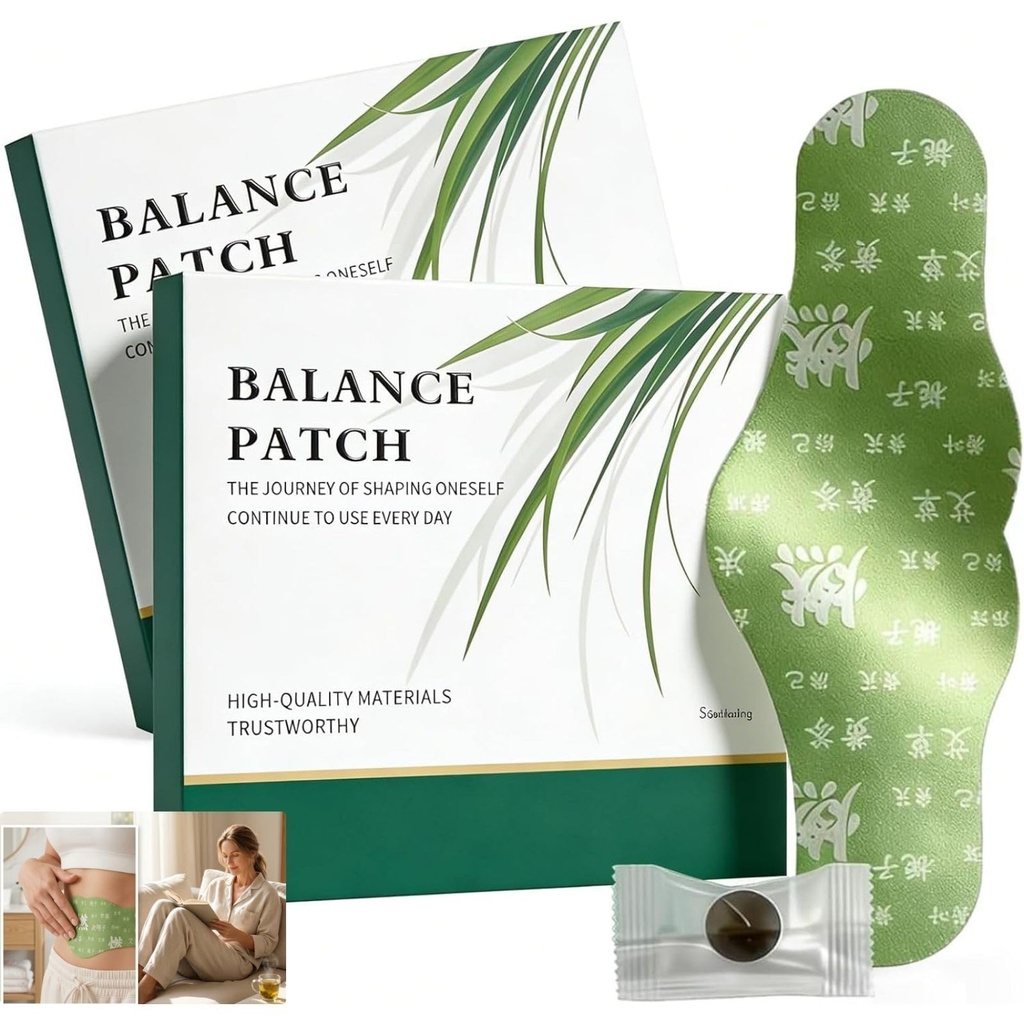 2 Boxy Balance Patch, Japonské Bylinné Stomach Patch s Plant- based ingredience, Promotes Abdominal Comfort, Non- podráždění & Pohodlné adhesive, Easy Topical Use (10 Záplaty)