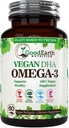 Algal Oil - Vegan DHA Omega 3 Doplňky rybího oleje - Mozkový booster, Doplněk a Prenatal Vitamin -Poskytuje zdravé srdce a imunitní podporu - Bezproblémové Algae Dodatek - 60 Mini Ryby Softgels