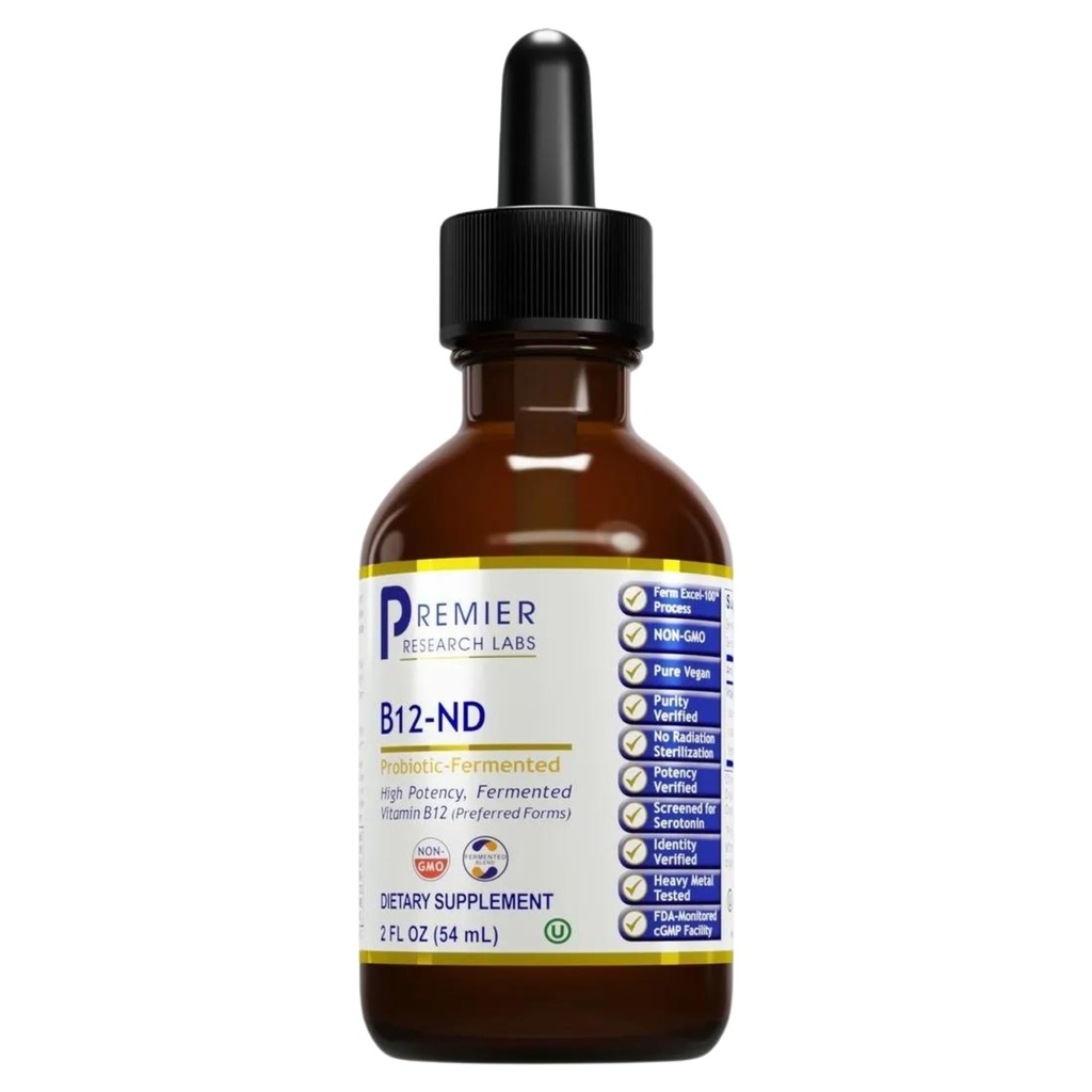 Premier Research Labs B12-ND - Vitamin B12 Liquid, B12 Sublingvální, B12 Vitaminy, B12 Kapky, B-12 Tinktura s methylkobalaminem, Adenosylokobalamin, Hydroxkobalamin, 1000 mcg B12 per Serving - 2 Fl Oz