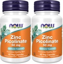 Nyní doplňky, Pikolinát zinečnatý 50 mg, podporuje funkce enzymu *, imunitní podpora *, 60 Veg Kapsle (Balení po 2)
