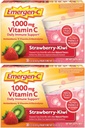 Emergen- C 1000mg vitamin C prášek, jahodové Kiwi Flavor, antioxidanty, B vitaminy a elektrolyty, vitamín C doplňky pro imunitní podporu, 30 Počet (balení po 2)