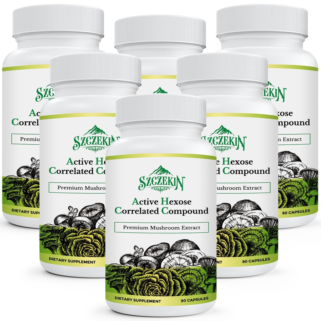 Active Hexose Související Compound 1500 mg dodatek, Natural 8 Houba Extract dodatek, imunitní systém, funkce jater, Natural Killer and T Cells Activity, 540 Veggie Kapsle