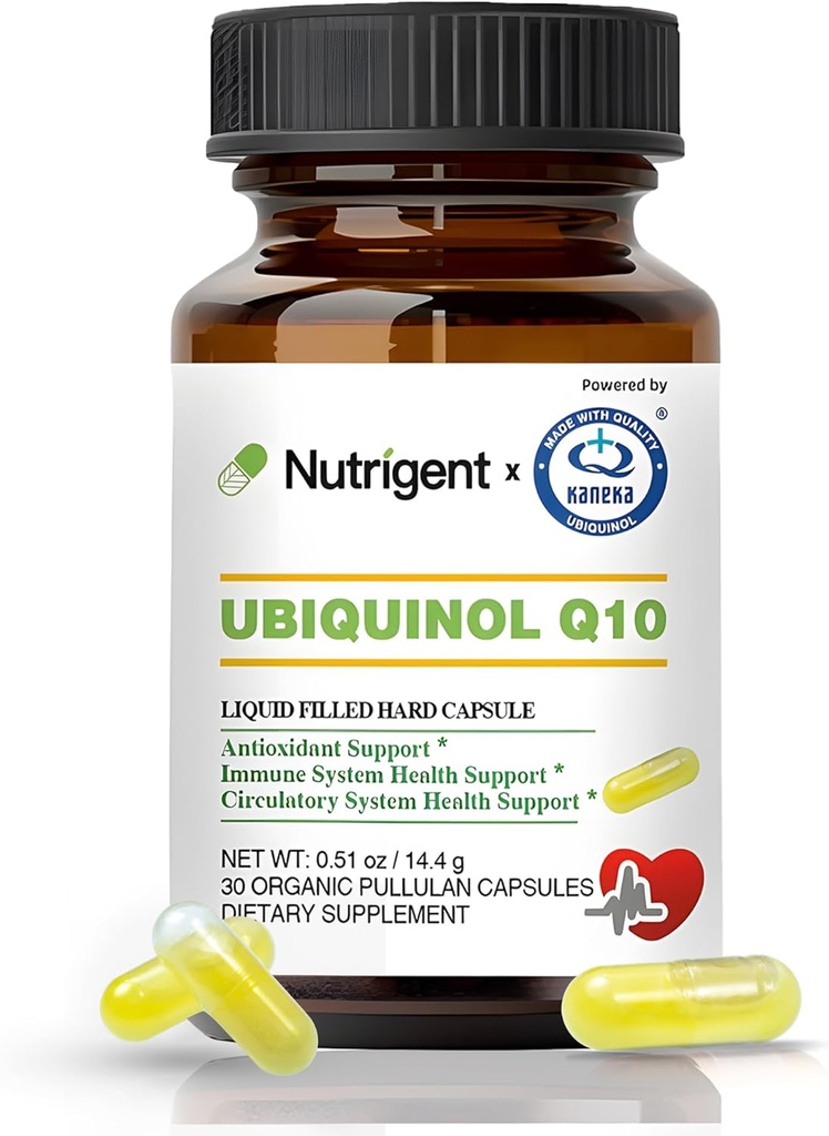 Ubiquinol CoQ10 50 mg, kapalné organické kapsle, vysoce absorpční koenzym Q10 doplňky, antioxidant pro srdeční zdraví a výrobu energie, 30 Počet