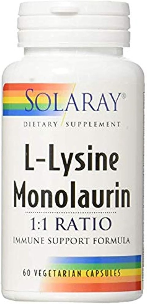 Solaray L- Lysin Monolaurin 1: 1 Poměr, 60 Kapsle (2 balení)