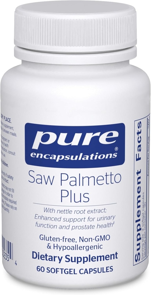 Pure Encapsulations Saw Palmetto Plus 124; s kopřivkový extrakt na podporu funkce moči 124; 60 Softgel Kapsle