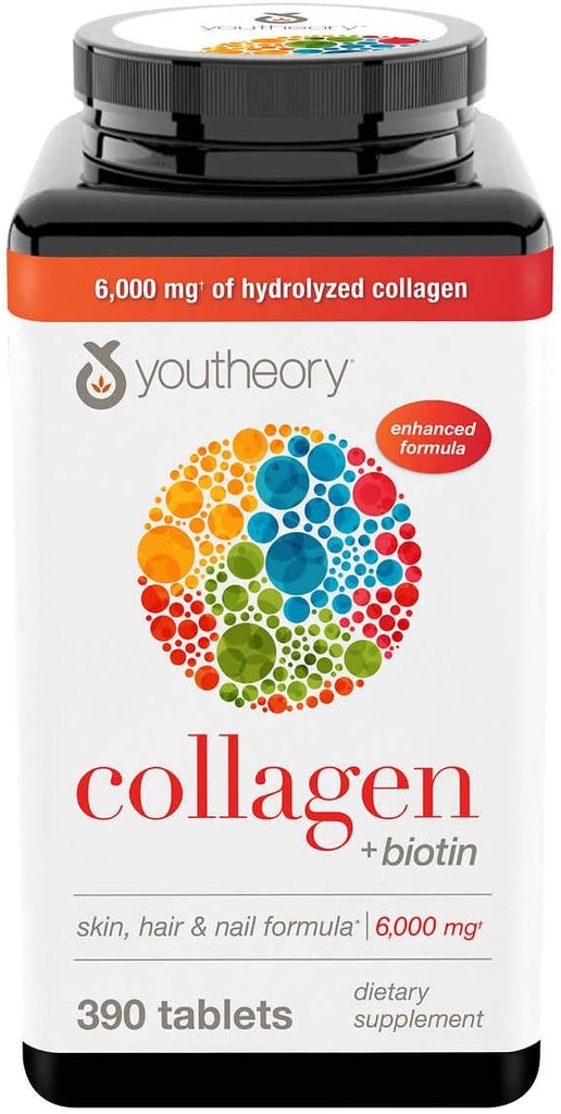 Youtheory Collagen Plus Biotin, 390 tablet (5 balení)