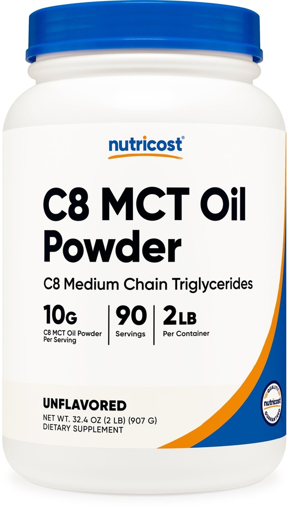 Nutricost C8 MCT Oil Powder 2LBS (329oz) - 95% C8 MCT Oil Powder