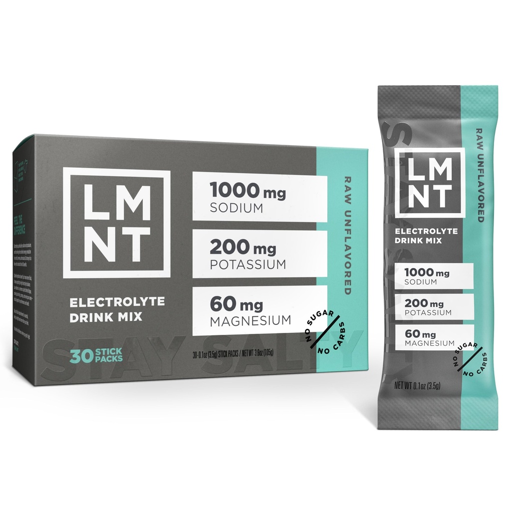 LMNT Zero Sugar Electrolytes - syrové neochucené soli 124; Drink Mix 124; 30- Počet