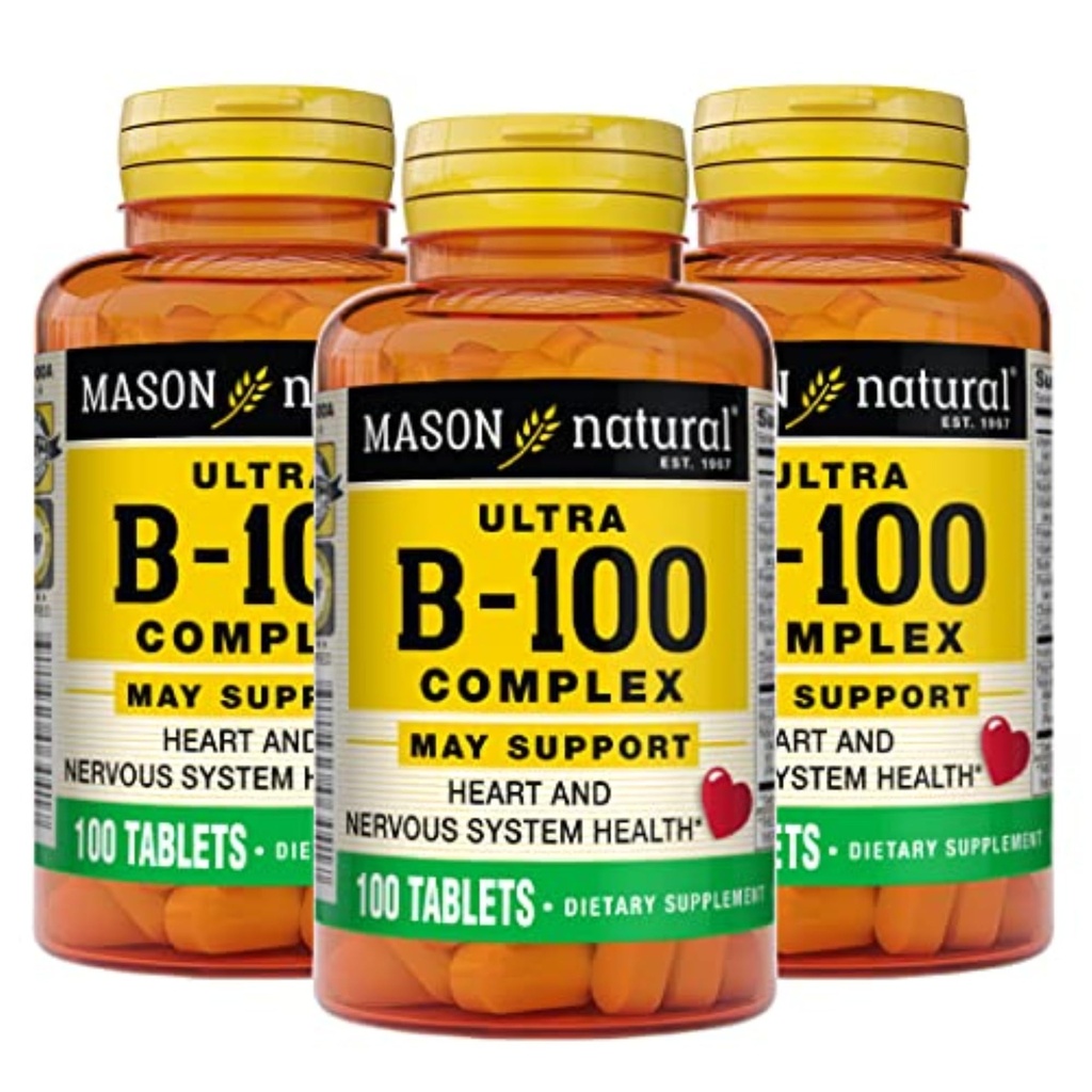 MASON NATURAL Ultra B, 100 Complex, 300, Day Supply, pro normální imunitní podporu a energetický metabolismus, 3 balení