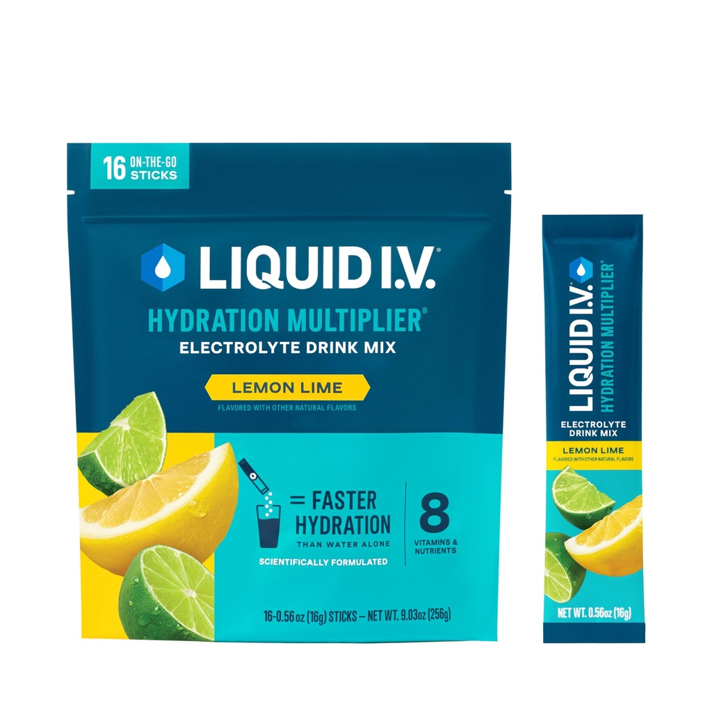 Liquid I.V. ® Hydration Multiplier - Citronová limetka 124; Electrolyte Powder Drink Mix 124; 1 balení (16 porcí)