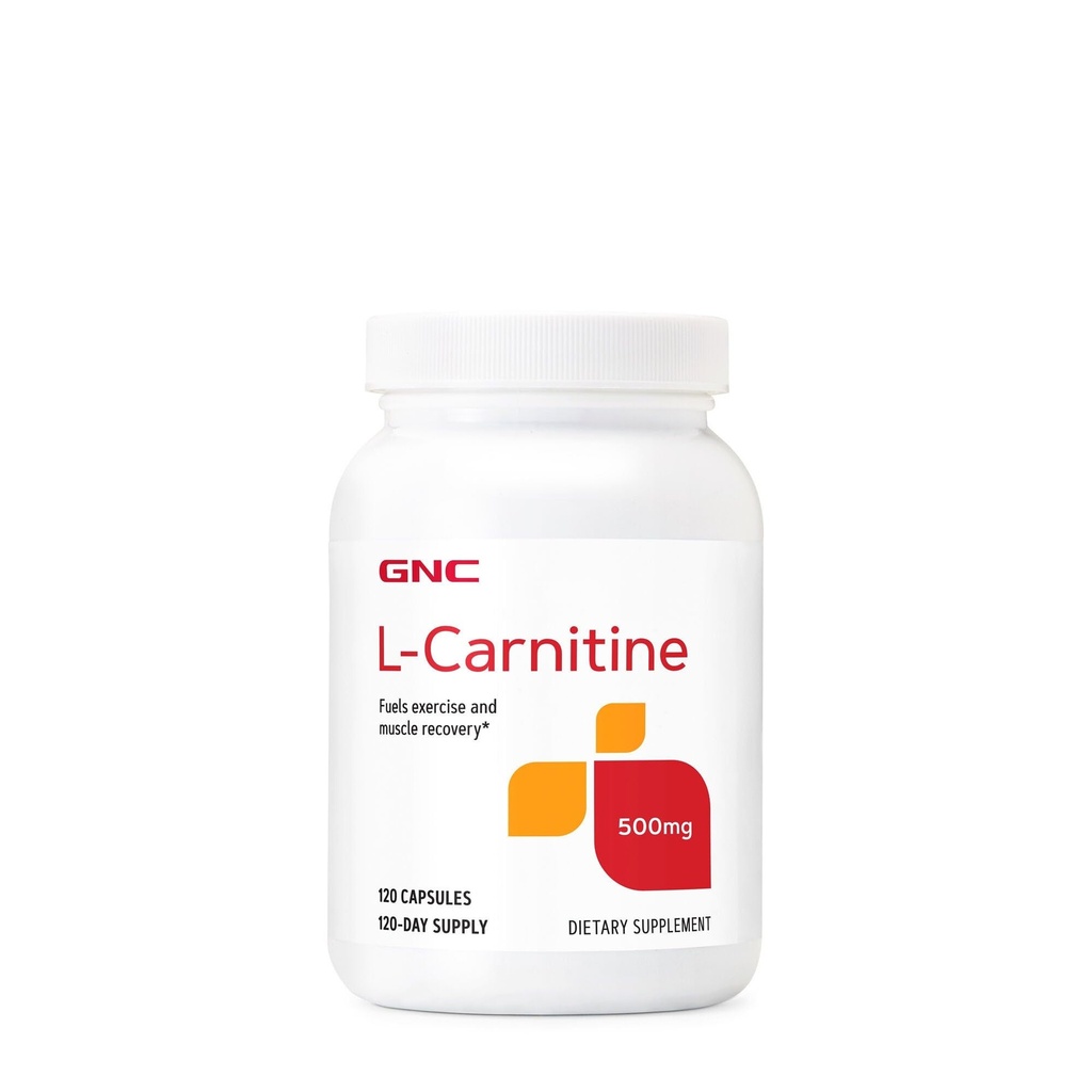 GNC L Carnitin 500mg dodatek, podporuje svalovou obnovu, 120 Služeb
