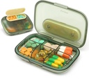 Toplive 6 Compartments Small Pill Case Travel Pill Organizátor Pocket Cestovní Pouzdro Přenosný malý Pill Kontejner s Magnet Light- Proof Mini Pill Box, Zelená