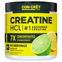 CON-CRET Creatine HCl Powder 124; Muscle, Cognitive, Cellular Energy Support CLAN124; No Bloating or Cramps CLAN124; USA Made & NSF Certified CLAN124; Lemon Lime (64 Serving)