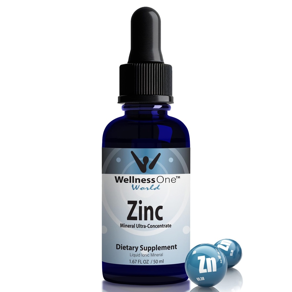 WellnesSOne iontové kapalné zinkové kapky pro podporu imunity - Vysoce absorbovatelné zinkové tekuté doplňky pro děti a dospělé - USA Testováno, Vegan, Non- GMO, gluten- Free, 1.67 fl oz