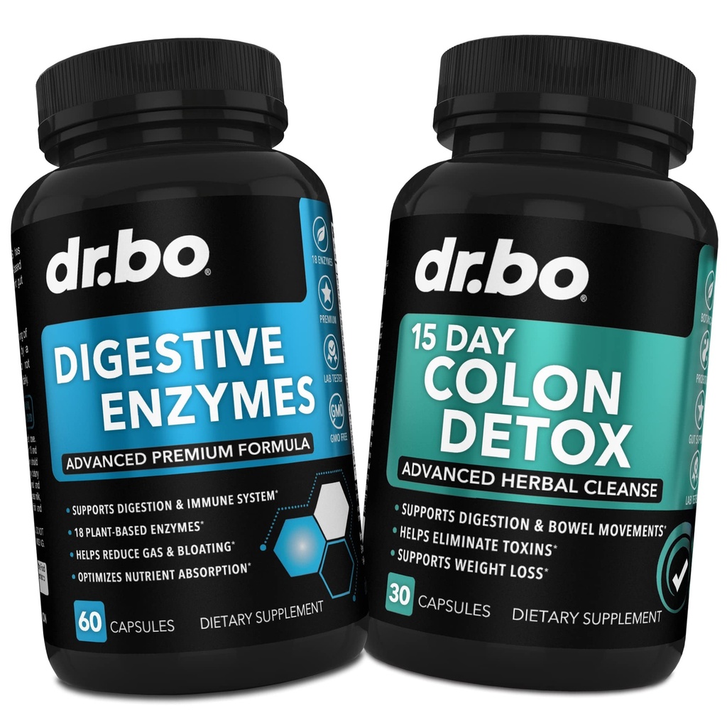 Stravovací Enzymy & Colon Cleanser Detox - Doplněk k stravě & 15 den Střevní čisticí pilulky pro ženy a muže - Rychlé přírodní laxativní pro zácpu Relief & Bowel Hnutí doplňky pro Gut