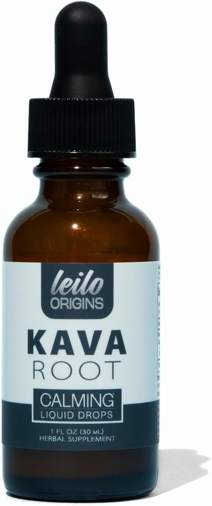 LEILO Kava kořenový tekutý extrakt 124; Koncentrované kapky na podporu relaxace 124; 70% Extrakční síla - Alkoholicko-Free currency 124; (1 Fl Oz, 30 Servings)