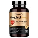 Zebora Ubiquinol CoQ10 200mg Softgels, 4- in-1 Výkonný antioxidant pro srdce a cévní zdraví, esenciální pro výrobu energie, Max Absorpce Aktivní forma CoQ10, 120 Softgels