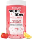 Bellway Super Fiber Powder + Collagen, Sugar- Free Psylium Husk Powder with Collagen Peptides and Hyaluronic Acid for Gut Health, Health Skin, Hills, Bones & Joints, Strawberry Lemonade (11 Služeb)