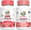 MaryRuth Organics Cranberry & Probiotické gumové (Strawberry) Cranberry 124; USDA Organic, Clean Label Project Ověřený ® Cranberry 124; Vitaminy pro močovou trakt & Gut Health Cranberry 124; Vegan, Non- GMO, No Gelatin