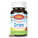 Carlson - Kid 's Chewable Iron, 15 mg, Superior Absorpce, Krvavé zdraví, Energy Production & Optimal Wellness, Natural Strawberry Flavor, 60 tablet