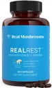 Real Houby RealRest Kapsle - Organic Reishi Houba a Lemon Balm Extract - Kalmness, důmyslnost & Wellness Support - Vegan, Non- GMO, No Fillers - 60 Count Functional Houbový dodatek