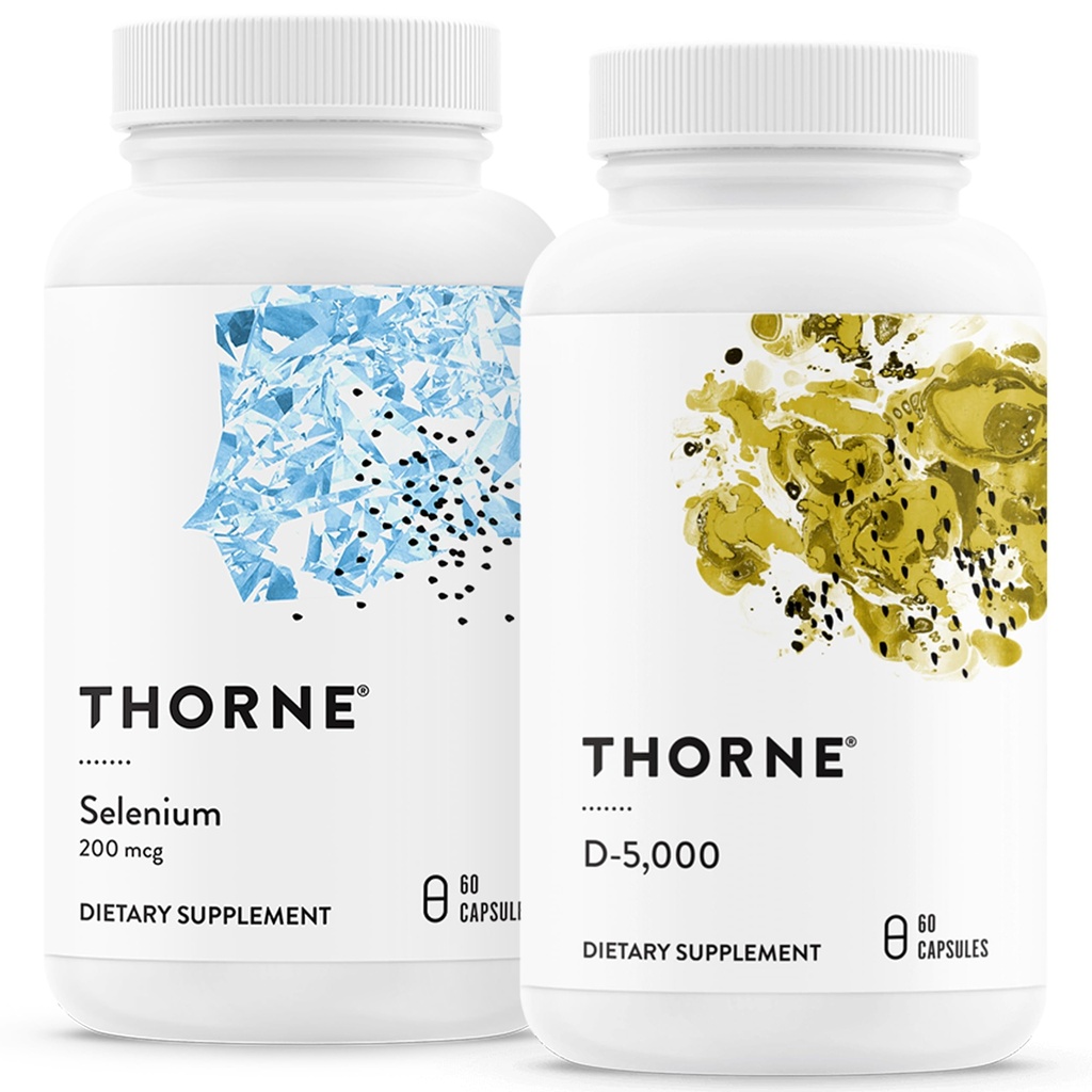 THORNE - Antioxidant & Wellness Bundle - Selen & Vitamin D- 5000 - Podporuje zdraví a imunitní funkci štítné žlázy - 60 Služeb
