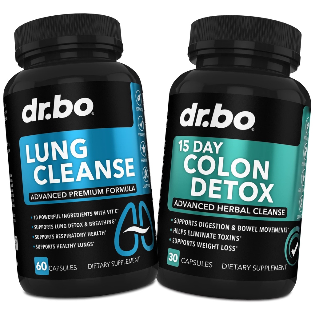 Lung Cleanse & Colon Detox - Bylinné doplňky na podporu zdraví dýchacích cest a pohybu střev