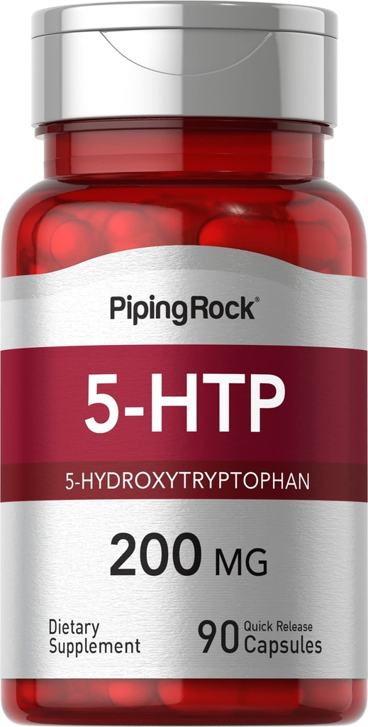 Piping Rock 5-HTP dodatek CLAS124; 200mg CLAS124; 90 Kapsle CLAS124; 5-Hydroxytryptofan CLAS124; Griffonia Simplicifolia Extract CLAS124; Non- GMO, gluten zdarma