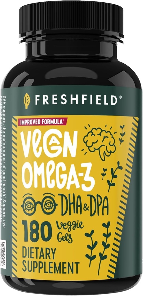 Vegan Omega 3 DHA: Řasy olej, Nejhodnocenější, karagenan zdarma, udržitelné, Testováno, No Heavy Metals, Fish Oil Alt, Omega na bázi rostlin. Podporuje srdce, mozek, společné zdraví w / DPA