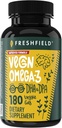 Vegan Omega 3 DHA: Řasy olej, Nejhodnocenější, karagenan zdarma, udržitelné, Testováno, No Heavy Metals, Fish Oil Alt, Omega na bázi rostlin. Podporuje srdce, mozek, společné zdraví w / DPA