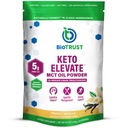 BioTrust Keto Elevate - C8 MCT Oil Powder - Ketogenní MCT Coffee Creamer, Keto Coffee Creamer - Clean Energy, Mental Focus, Clarity -100% Capyl Acid MCT Powder, Non- GMO (Francouzská vanilka, 20 Služeb)