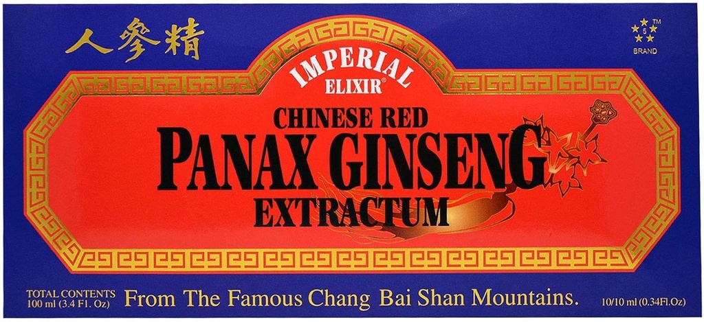 Čínský červený panax Ginseng Extractem - injekční lahvičky Imperial Elixir (Ginseng Company) 10 injekční lahvička