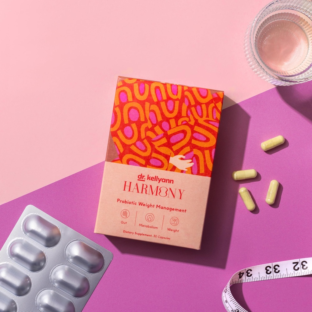 Dr. Kellyann Harmony Probiotic Weight Management (30 Kapsle) Prebiotický a Probiotický na podporu Weight Management a podporovat optimální Gut zdraví