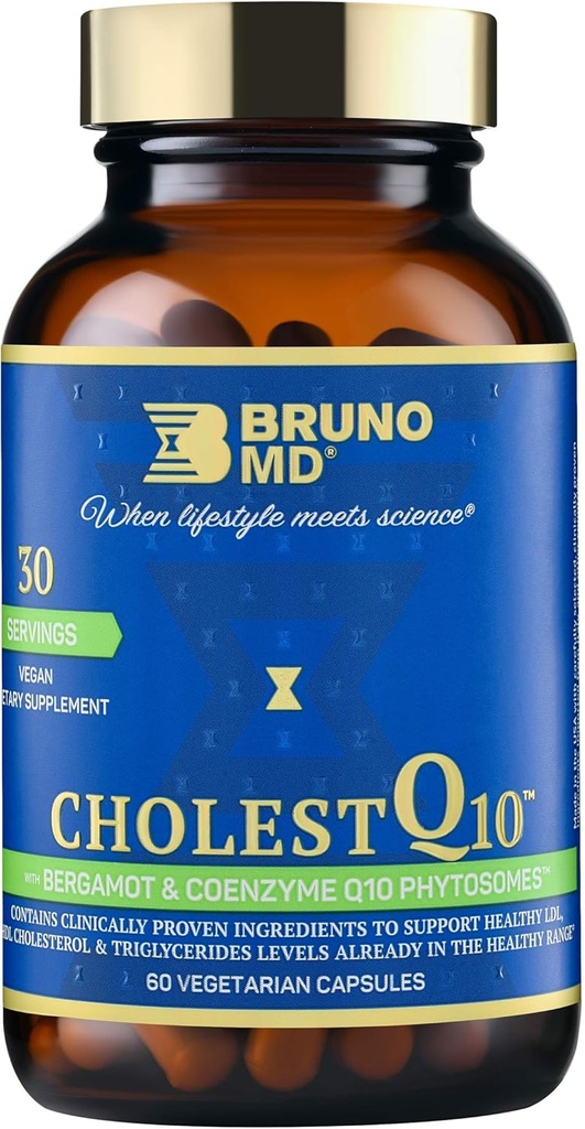 CholestQ10 dodatek, Podporuje HDL Cholesterol a triglyceridové úrovně již v rámci normálního rozmezí, s Curcumin, Klinicky osvědčené přísady, přírodní Cynara Cardunculus, 60 Kapsle