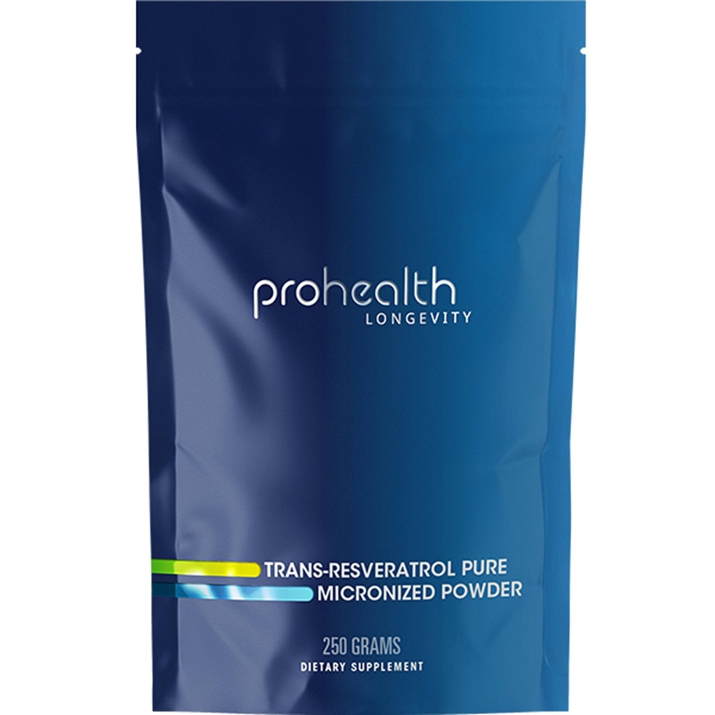 ProHealth Longevity Bulk Trans Resveratrol Powder 250 Grams - Čistá farmaceutická kvalita, 1000 mg na Scoop, Superior Absorpce a biologická dostupnost
