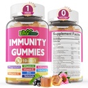10 v 1 Imunitní Supplement Gummies, w / Echinacea, Elderberry Vitamin C a zink, Selen, Vitamin D3 5000IU, Magnesium, Denní imunitní posilovač Multivitamin, pro antioxidační kostní energie, 1 balení