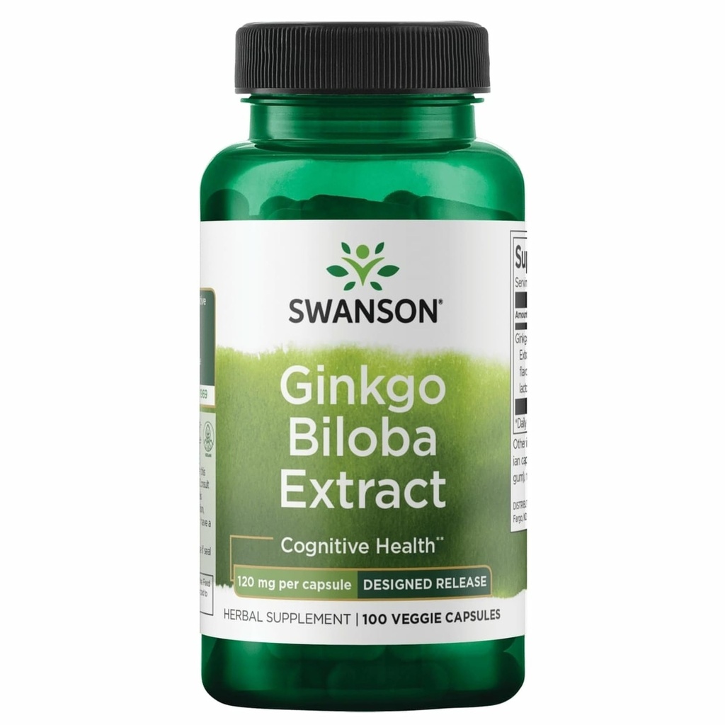 Delayed- Release Ginkgo 120 mg 100 Caps od Swanson Ultra