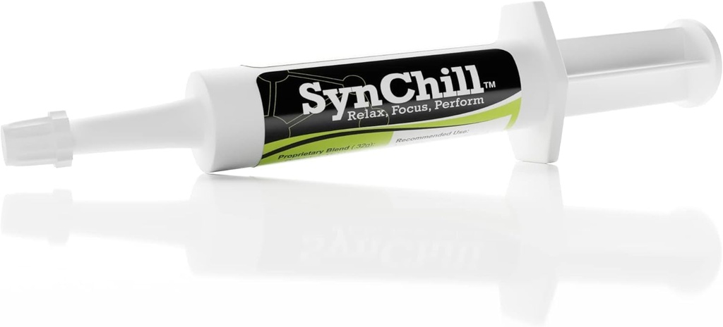 SynChill Oral Calming Gel, 100% přírodní a výživový dodatek, výsledky laboratorních testů, navržené pro zaměření a výkon, schválené olympijskými profesionály a veterináři, Made in USA - 1 Pack