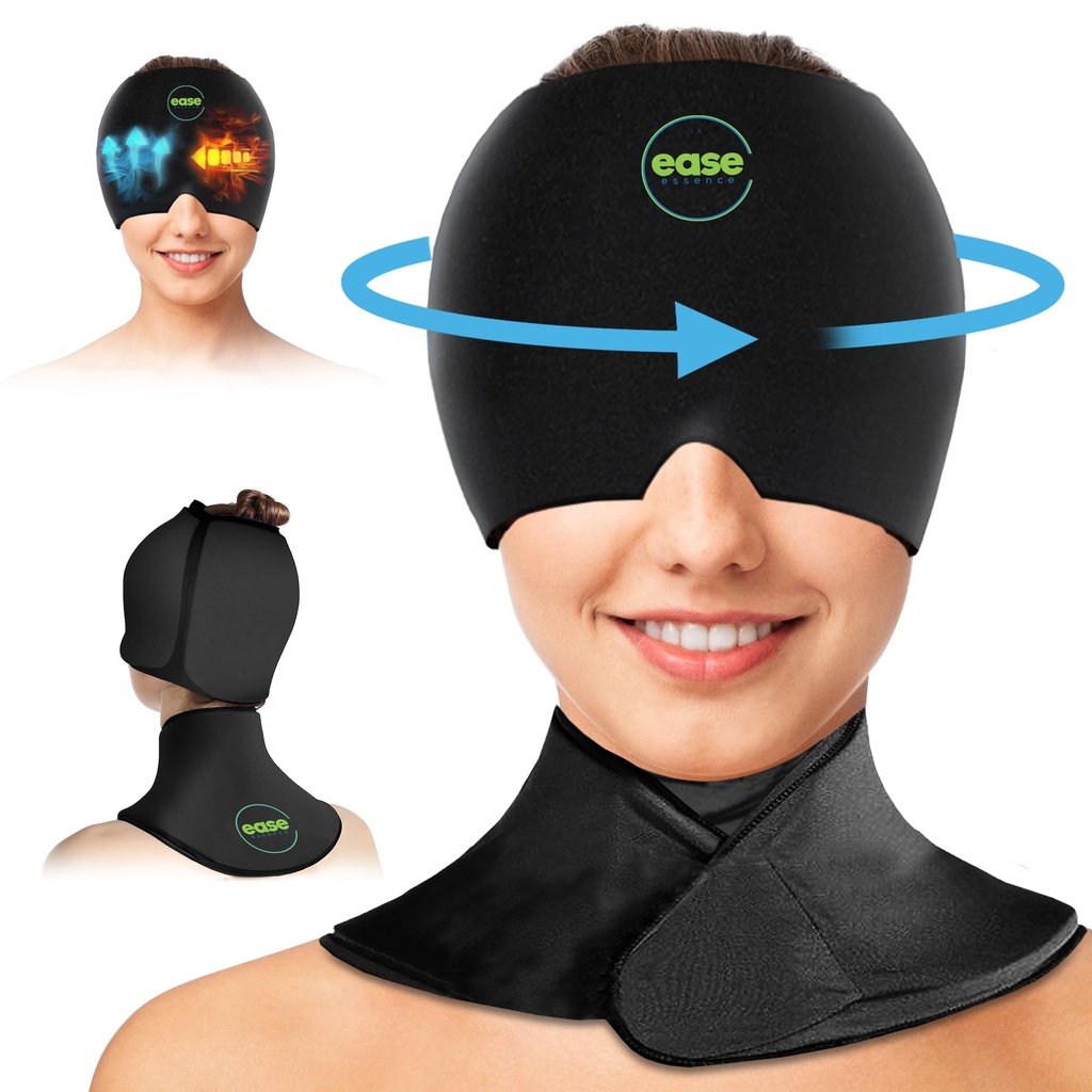 Migréna Relief Cap & Neck Ice Pack Wrap Set - Umývání bolesti hlavy Relief Cap a Ramen Cold Pack - Hot and Cold Compress Products for Head and Cervical - Stress, Kocovina a Puffy Eyes