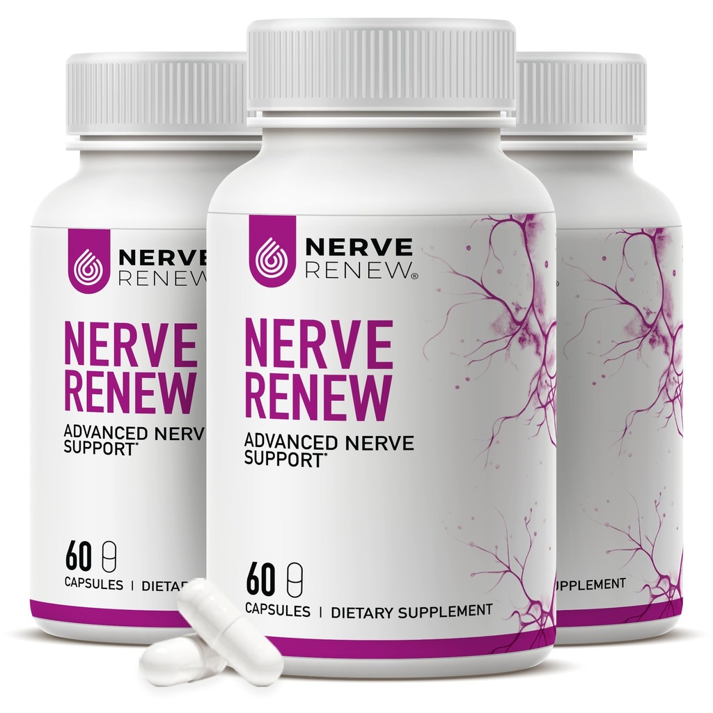 NERVE RENEW Advanced Nerve Support - 300mg stabilizované R- Alpha Lipoic acid, vitamin B Complex, Benfotiamin, Byliny pro Fast- acting Support
