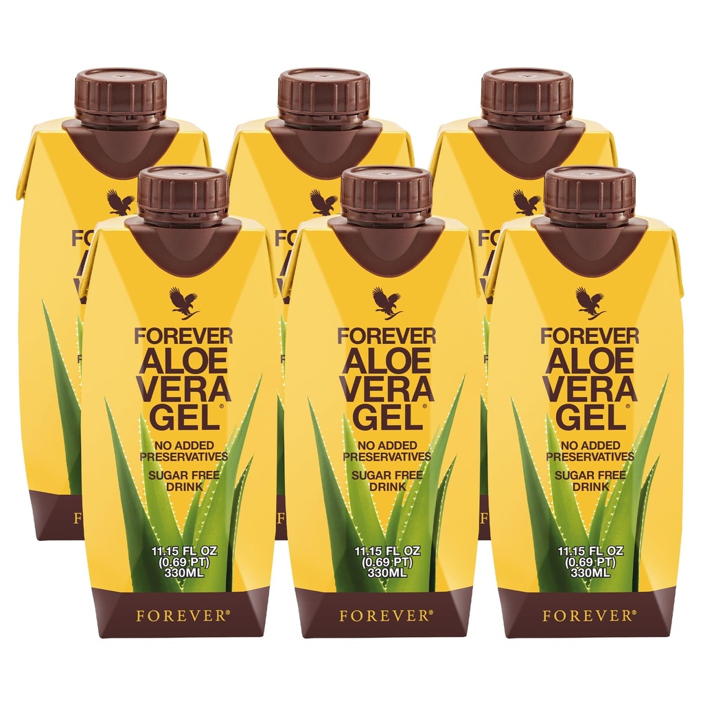 Forever Living - Aloe Vera Gel - 99,7% Čisté listy Aloe Vera Juice - Preservative- Free - 11.15 fl oz (balení po 6)