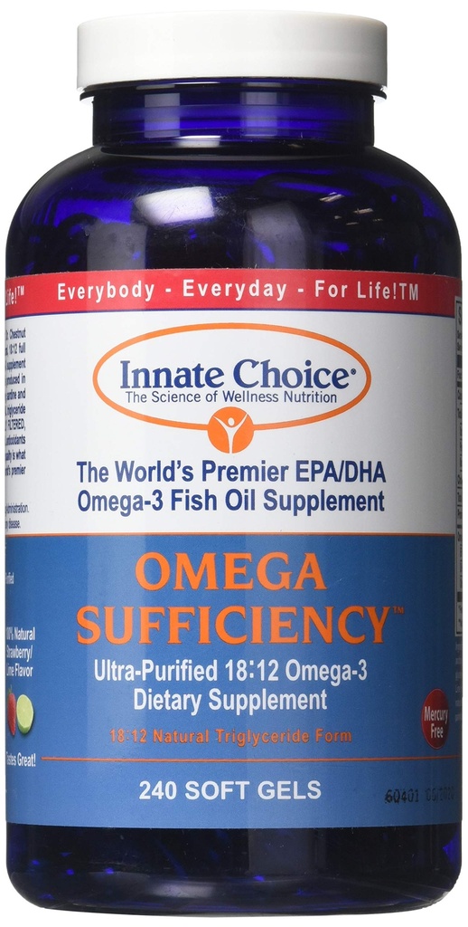 Rybí olejové kapsle, Omega Sufficiency by Innate Choice, Strawberry Lime 240 Kapsle