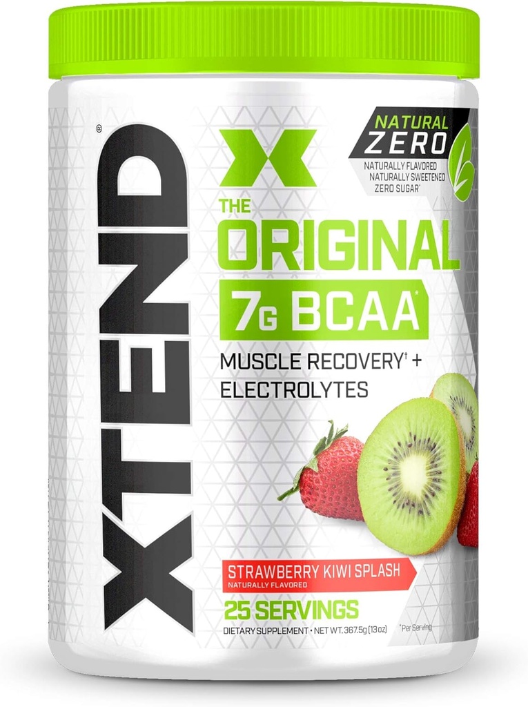Xtend Natural Zero BCAA Powder Strawberry Kiwi Splash CLAS124; bez umělých Sweeteners, Flavors, a chemických barviv CLAS124; Post Workout drink s aminokyselin CLAS124; 7g BCAA CLAS124; 25 Servings