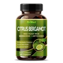 Citrus Bergamot 50: 1 Extract 20,400mg s Red Yeast Rice, Česnek, Artyčok pro zdravý cholesterol, Heart Health - Made in The USA (150 Počet (balení po 1))