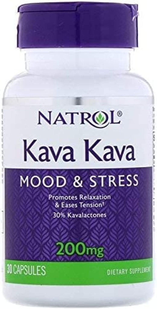 Natrol Kava Kava kapsle, 200 Mg - 30 na balení - 3 balení na jedno balení.