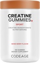Kodeage Creatine Monohydrát Gummies Dodatek - 5000mg Creatine - AstraGin Panax & Astralagus - Sport Gummy - Smíšené Berry Flavor - Kettlebell Shape Vitamíny - Vegan - Non- GMO - 120 Gummies