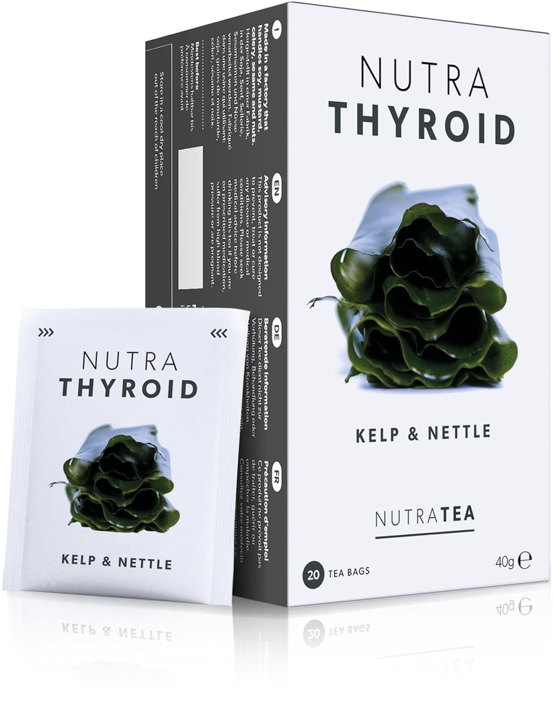 NUTRATHYROID - štítné žlázy čaj 124; Metabolismus čaj - Poskytování štítné žlázy podpora - Zahrnuje Kelp, Bladderwrack & Ashwagandha - 60 Obložené čajové sáčky - Nutra čaj - Bylinný čaj - (3 balení)